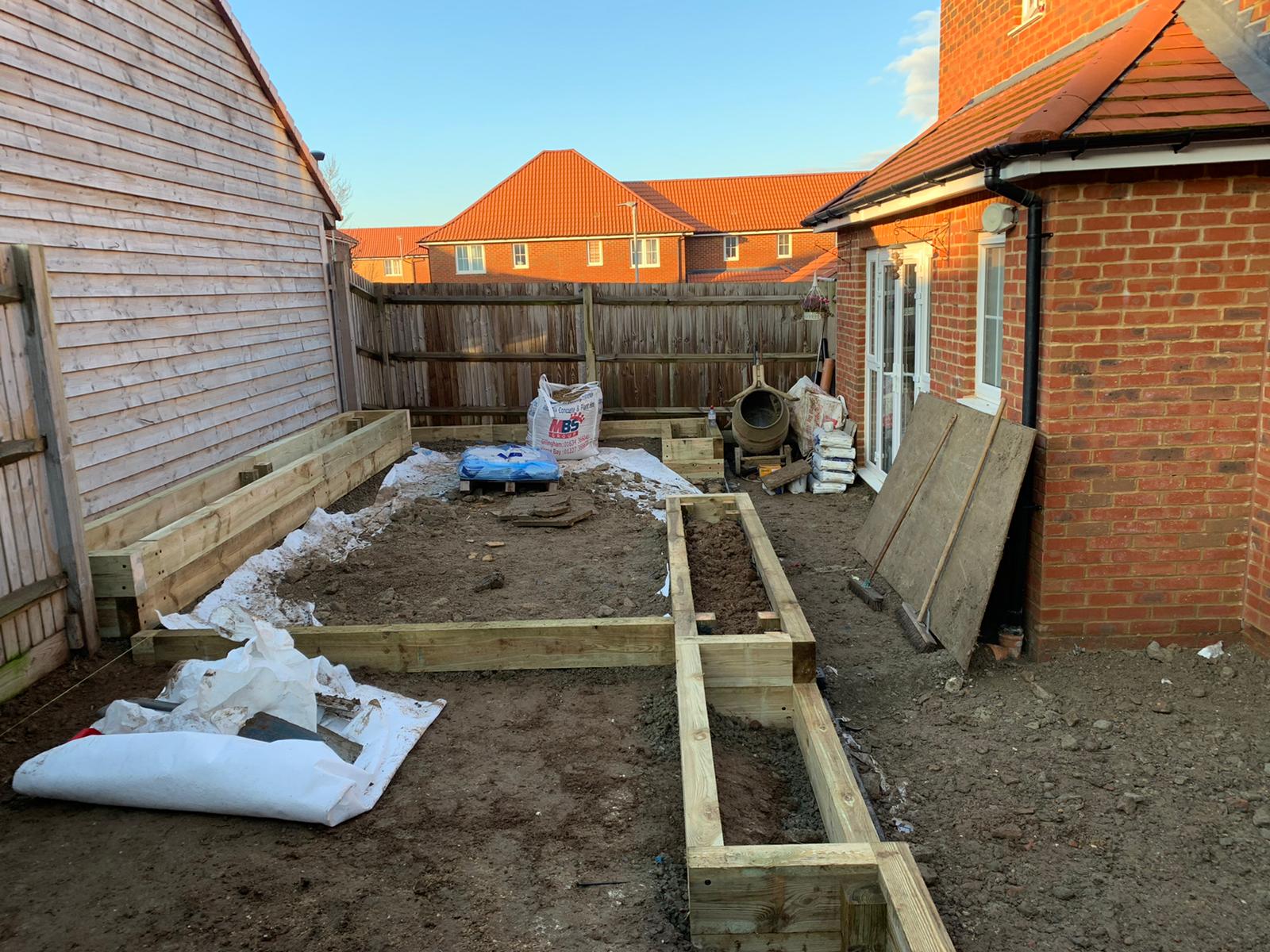 Raised beds in the garden