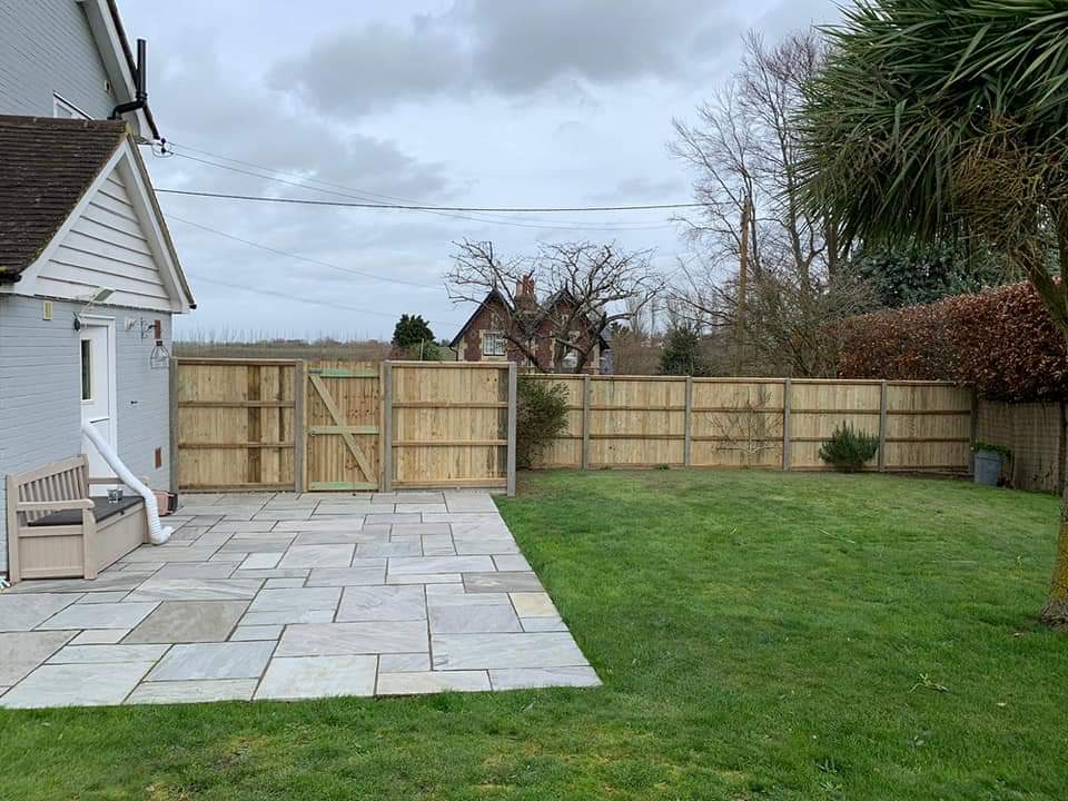 Patio and fencing