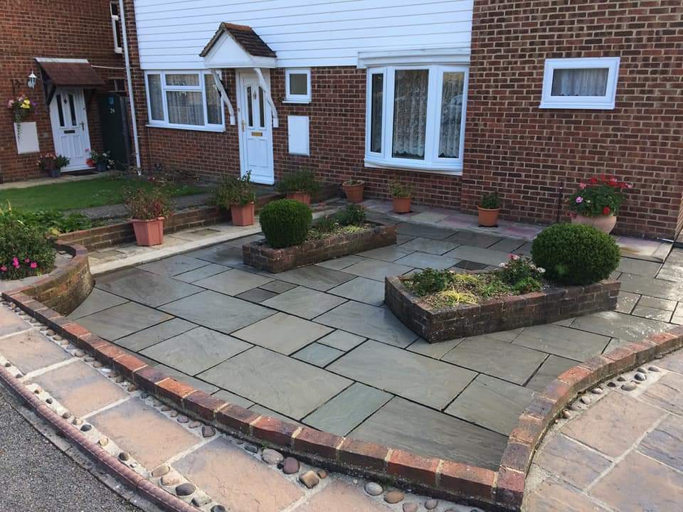 Raised flower bed and front garden