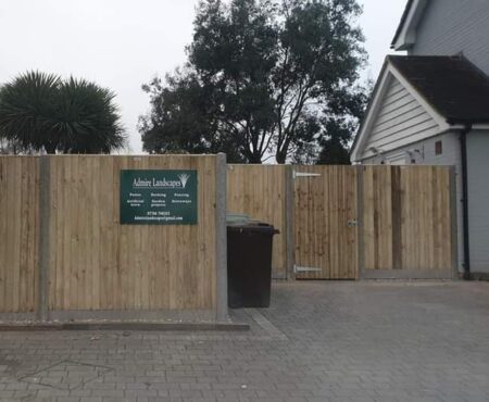 New fencing panels in garden