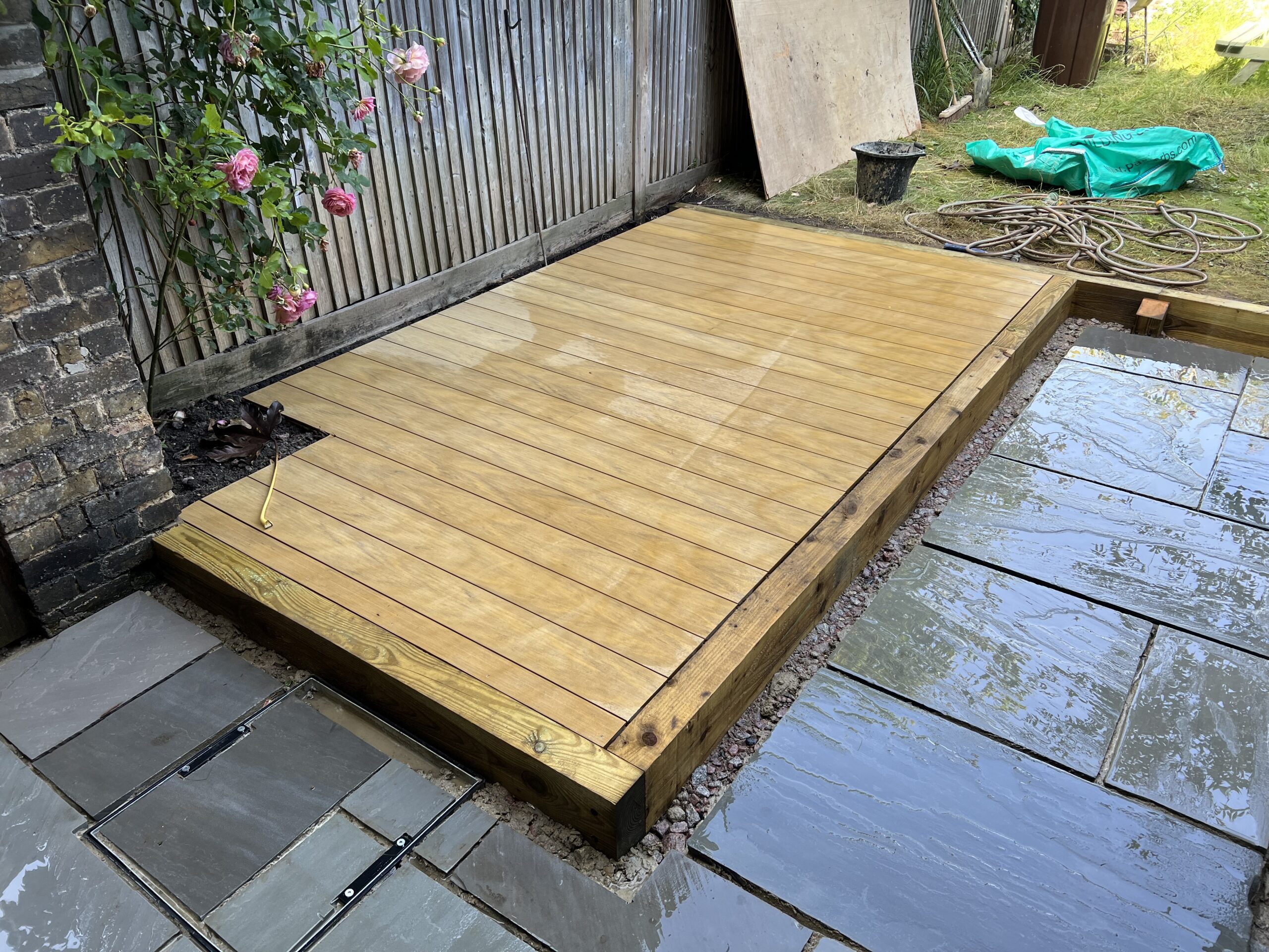 New garden paving and decking installed by Admire Landscapes